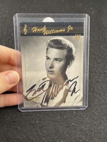 Hank Williams Jr. Hand Signed Authentic Autograph: KEY WORDS: INDIAN ARTIFACT ARTIFACTS ARROWHEAD ARROWHEADS NATIVE AMERICAN MISSISSIPPIAN QUAPAW CADDO POTTERY COINS MORGAN DOLLAR PEACE DOLLAR SILVER COINS. All coins have been Sigma tested for