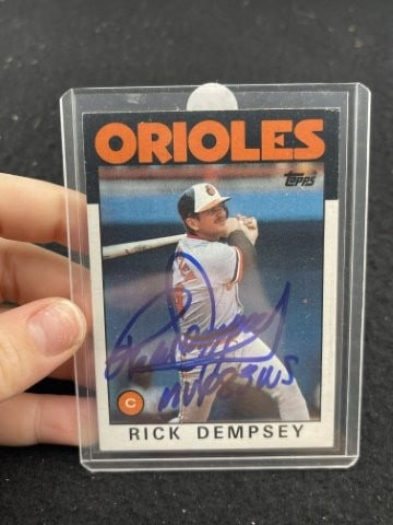 Rick Dempsey Hand Signed Authentic Autograph: KEY WORDS: INDIAN ARTIFACT ARTIFACTS ARROWHEAD ARROWHEADS NATIVE AMERICAN MISSISSIPPIAN QUAPAW CADDO POTTERY COINS MORGAN DOLLAR PEACE DOLLAR SILVER COINS. All coins have been Sigma tested for