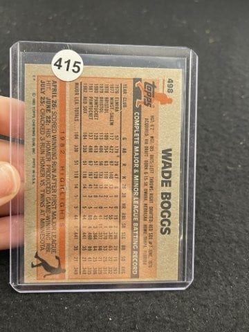 Wade Boggs Hand Signed Authentic Autograph - 2