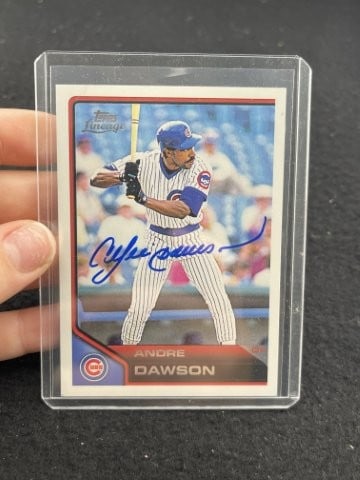 Andre Dawson Hand Signed Authentic Autograph: KEY WORDS: INDIAN ARTIFACT ARTIFACTS ARROWHEAD ARROWHEADS NATIVE AMERICAN MISSISSIPPIAN QUAPAW CADDO POTTERY COINS MORGAN DOLLAR PEACE DOLLAR SILVER COINS. All coins have been Sigma tested for