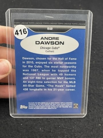 Andre Dawson Hand Signed Authentic Autograph - 2