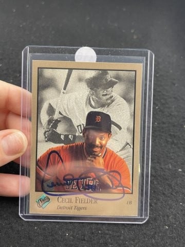 Cecil Fielder Hand Signed Authentic Autograph: KEY WORDS: INDIAN ARTIFACT ARTIFACTS ARROWHEAD ARROWHEADS NATIVE AMERICAN MISSISSIPPIAN QUAPAW CADDO POTTERY COINS MORGAN DOLLAR PEACE DOLLAR SILVER COINS. All coins have been Sigma tested for