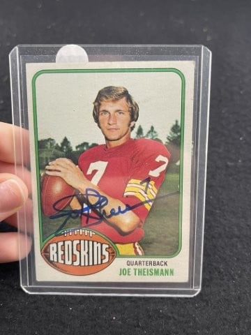 Joe Theismann Hand Signed Authentic Autograph: KEY WORDS: INDIAN ARTIFACT ARTIFACTS ARROWHEAD ARROWHEADS NATIVE AMERICAN MISSISSIPPIAN QUAPAW CADDO POTTERY COINS MORGAN DOLLAR PEACE DOLLAR SILVER COINS. All coins have been Sigma tested for