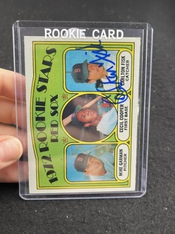 Carlton Fisk Hand Signed Authentic Autograph: KEY WORDS: INDIAN ARTIFACT ARTIFACTS ARROWHEAD ARROWHEADS NATIVE AMERICAN MISSISSIPPIAN QUAPAW CADDO POTTERY COINS MORGAN DOLLAR PEACE DOLLAR SILVER COINS. All coins have been Sigma tested for authent