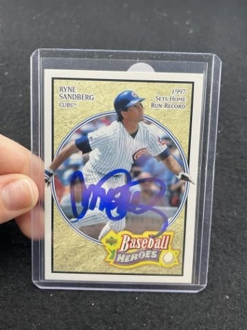 Ryne Sandberg Hand Signed Authentic Autograph: KEY WORDS: INDIAN ARTIFACT ARTIFACTS ARROWHEAD ARROWHEADS NATIVE AMERICAN MISSISSIPPIAN QUAPAW CADDO POTTERY COINS MORGAN DOLLAR PEACE DOLLAR SILVER COINS. All coins have been Sigma tested for
