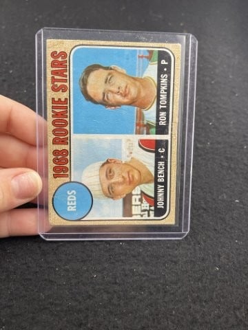 1968 Topps Johnny Bench Baseball Card: KEY WORDS: INDIAN ARTIFACT ARTIFACTS ARROWHEAD ARROWHEADS NATIVE AMERICAN MISSISSIPPIAN QUAPAW CADDO POTTERY COINS MORGAN DOLLAR PEACE DOLLAR SILVER COINS. All coins have been Sigma tested for authent