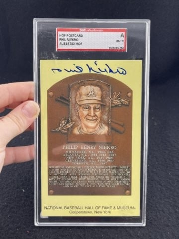 Phil Niekro Hand Signed Authentic Autograph: KEY WORDS: INDIAN ARTIFACT ARTIFACTS ARROWHEAD ARROWHEADS NATIVE AMERICAN MISSISSIPPIAN QUAPAW CADDO POTTERY COINS MORGAN DOLLAR PEACE DOLLAR SILVER COINS. All coins have been Sigma tested for