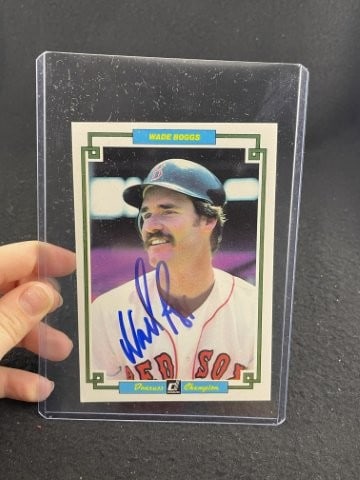 Wade Boggs Hand Signed Authentic Autograph: KEY WORDS: INDIAN ARTIFACT ARTIFACTS ARROWHEAD ARROWHEADS NATIVE AMERICAN MISSISSIPPIAN QUAPAW CADDO POTTERY COINS MORGAN DOLLAR PEACE DOLLAR SILVER COINS. All coins have been Sigma tested for