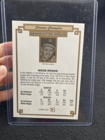 Wade Boggs Hand Signed Authentic Autograph - 2