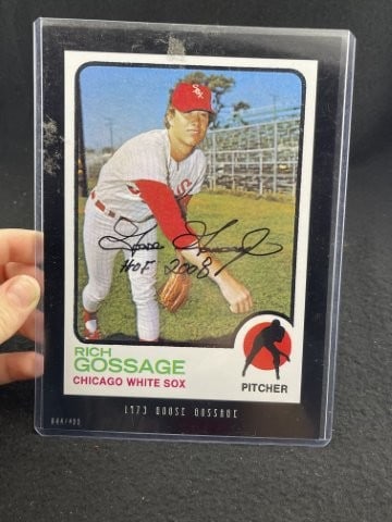 Goose Gossage Hand Signed Authentic Autograph: KEY WORDS: INDIAN ARTIFACT ARTIFACTS ARROWHEAD ARROWHEADS NATIVE AMERICAN MISSISSIPPIAN QUAPAW CADDO POTTERY COINS MORGAN DOLLAR PEACE DOLLAR SILVER COINS. All coins have been Sigma tested for authent