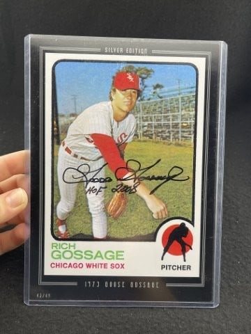 Goose Gossage Hand Signed Authentic Autograph: KEY WORDS: INDIAN ARTIFACT ARTIFACTS ARROWHEAD ARROWHEADS NATIVE AMERICAN MISSISSIPPIAN QUAPAW CADDO POTTERY COINS MORGAN DOLLAR PEACE DOLLAR SILVER COINS. All coins have been Sigma tested for