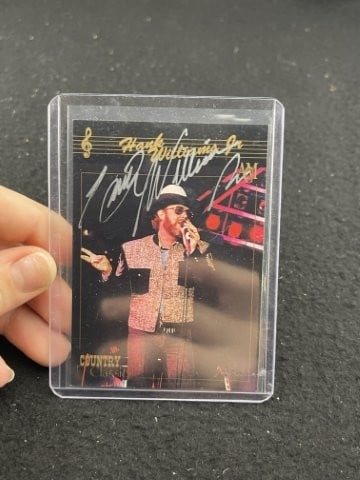 Hank Williams Jr. Hand Signed Authentic Autograph: KEY WORDS: INDIAN ARTIFACT ARTIFACTS ARROWHEAD ARROWHEADS NATIVE AMERICAN MISSISSIPPIAN QUAPAW CADDO POTTERY COINS MORGAN DOLLAR PEACE DOLLAR SILVER COINS. All coins have been Sigma tested for authent