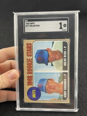 1968 Topps Nolan Ryan & Jerry Koosman Baseball Card: KEY WORDS: INDIAN ARTIFACT ARTIFACTS ARROWHEAD ARROWHEADS NATIVE AMERICAN MISSISSIPPIAN QUAPAW CADDO POTTERY COINS MORGAN DOLLAR PEACE DOLLAR SILVER COINS. All coins have been Sigma tested for