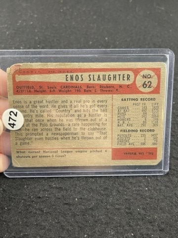 Enos Slaughter Baseball Card - 2