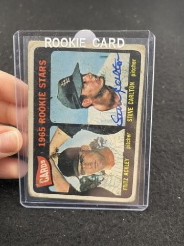 Steve Carlton Hand Signed Authentic Autograph: KEY WORDS: INDIAN ARTIFACT ARTIFACTS ARROWHEAD ARROWHEADS NATIVE AMERICAN MISSISSIPPIAN QUAPAW CADDO POTTERY COINS MORGAN DOLLAR PEACE DOLLAR SILVER COINS. All coins have been Sigma tested for