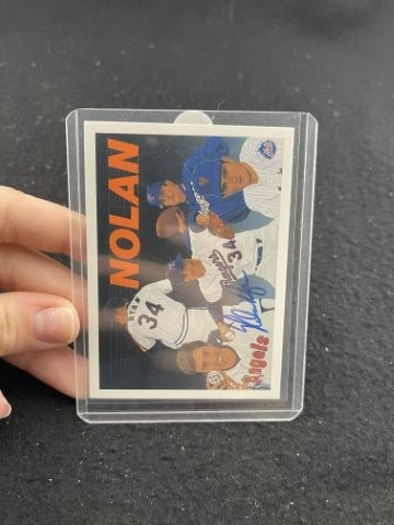 Nolan Ryan Hand Signed Authentic Autograph: KEY WORDS: INDIAN ARTIFACT ARTIFACTS ARROWHEAD ARROWHEADS NATIVE AMERICAN MISSISSIPPIAN QUAPAW CADDO POTTERY COINS MORGAN DOLLAR PEACE DOLLAR SILVER COINS. All coins have been Sigma tested for authent