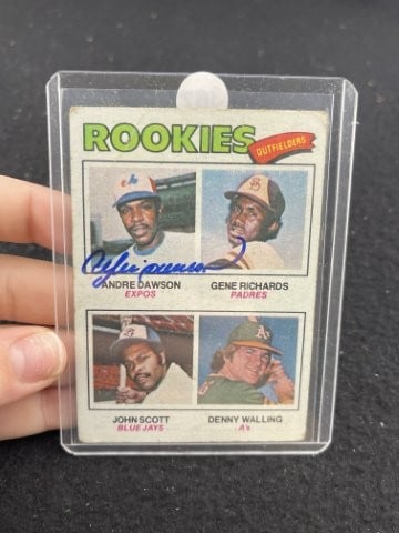Andre Dawson Hand Signed Authentic Autograph: KEY WORDS: INDIAN ARTIFACT ARTIFACTS ARROWHEAD ARROWHEADS NATIVE AMERICAN MISSISSIPPIAN QUAPAW CADDO POTTERY COINS MORGAN DOLLAR PEACE DOLLAR SILVER COINS. All coins have been Sigma tested for authent