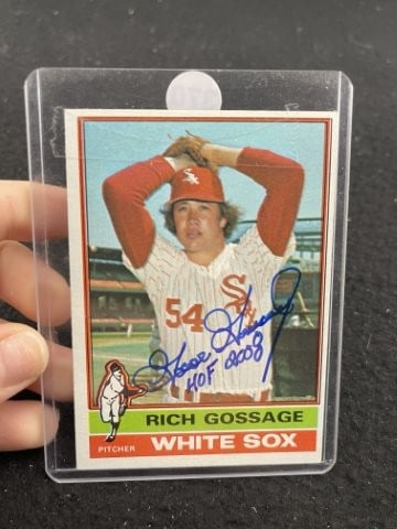 Goose Gossage Hand Signed Authentic Autograph: KEY WORDS: INDIAN ARTIFACT ARTIFACTS ARROWHEAD ARROWHEADS NATIVE AMERICAN MISSISSIPPIAN QUAPAW CADDO POTTERY COINS MORGAN DOLLAR PEACE DOLLAR SILVER COINS. All coins have been Sigma tested for