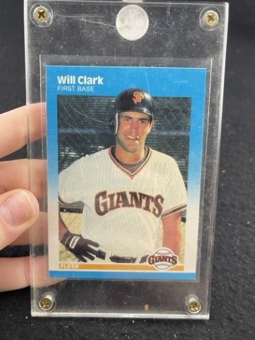 1987 Fleer Will Clark Baseball Card: KEY WORDS: INDIAN ARTIFACT ARTIFACTS ARROWHEAD ARROWHEADS NATIVE AMERICAN MISSISSIPPIAN QUAPAW CADDO POTTERY COINS MORGAN DOLLAR PEACE DOLLAR SILVER COINS. All coins have been Sigma tested for