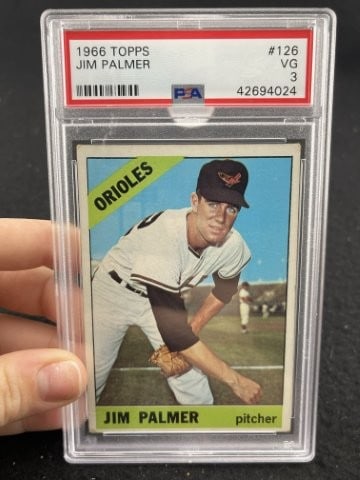 1966 Topps Jim Palmer Baseball Card: KEY WORDS: INDIAN ARTIFACT ARTIFACTS ARROWHEAD ARROWHEADS NATIVE AMERICAN MISSISSIPPIAN QUAPAW CADDO POTTERY COINS MORGAN DOLLAR PEACE DOLLAR SILVER COINS. All coins have been Sigma tested for
