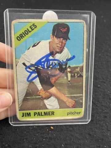 Jim Palmer Hand Signed Authentic Autograph: KEY WORDS: INDIAN ARTIFACT ARTIFACTS ARROWHEAD ARROWHEADS NATIVE AMERICAN MISSISSIPPIAN QUAPAW CADDO POTTERY COINS MORGAN DOLLAR PEACE DOLLAR SILVER COINS. All coins have been Sigma tested for
