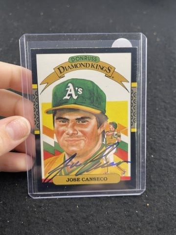 Jose Canseco Hand Signed Authentic Autograph: KEY WORDS: INDIAN ARTIFACT ARTIFACTS ARROWHEAD ARROWHEADS NATIVE AMERICAN MISSISSIPPIAN QUAPAW CADDO POTTERY COINS MORGAN DOLLAR PEACE DOLLAR SILVER COINS. All coins have been Sigma tested for
