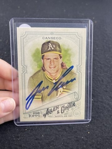 Jose Canseco Hand Signed Authentic Autograph: KEY WORDS: INDIAN ARTIFACT ARTIFACTS ARROWHEAD ARROWHEADS NATIVE AMERICAN MISSISSIPPIAN QUAPAW CADDO POTTERY COINS MORGAN DOLLAR PEACE DOLLAR SILVER COINS. All coins have been Sigma tested for
