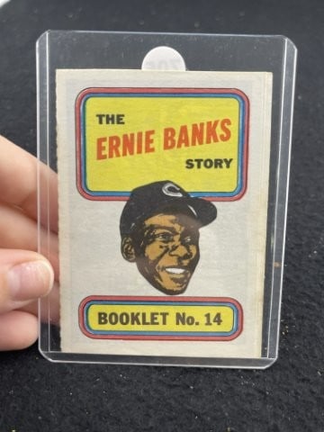 Ernie Banks Story Booklet Baseball Card: KEY WORDS: INDIAN ARTIFACT ARTIFACTS ARROWHEAD ARROWHEADS NATIVE AMERICAN MISSISSIPPIAN QUAPAW CADDO POTTERY COINS MORGAN DOLLAR PEACE DOLLAR SILVER COINS. All coins have been Sigma tested for