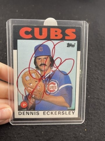 Dennis Eckersley Hand Signed Authentic Autograph: KEY WORDS: INDIAN ARTIFACT ARTIFACTS ARROWHEAD ARROWHEADS NATIVE AMERICAN MISSISSIPPIAN QUAPAW CADDO POTTERY COINS MORGAN DOLLAR PEACE DOLLAR SILVER COINS. All coins have been Sigma tested for