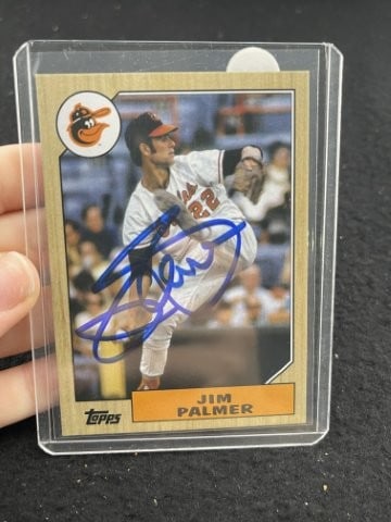 Jim Palmer Hand Signed Authentic Autograph: KEY WORDS: INDIAN ARTIFACT ARTIFACTS ARROWHEAD ARROWHEADS NATIVE AMERICAN MISSISSIPPIAN QUAPAW CADDO POTTERY COINS MORGAN DOLLAR PEACE DOLLAR SILVER COINS. All coins have been Sigma tested for