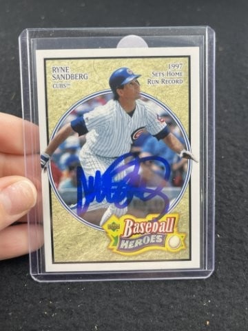 Ryne Sandberg Hand Signed Authentic Autograph: KEY WORDS: INDIAN ARTIFACT ARTIFACTS ARROWHEAD ARROWHEADS NATIVE AMERICAN MISSISSIPPIAN QUAPAW CADDO POTTERY COINS MORGAN DOLLAR PEACE DOLLAR SILVER COINS. All coins have been Sigma tested for