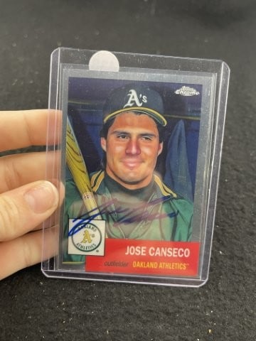 Jose Canseco Hand Signed Authentic Autograph: KEY WORDS: INDIAN ARTIFACT ARTIFACTS ARROWHEAD ARROWHEADS NATIVE AMERICAN MISSISSIPPIAN QUAPAW CADDO POTTERY COINS MORGAN DOLLAR PEACE DOLLAR SILVER COINS. All coins have been Sigma tested for