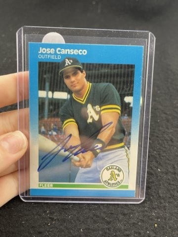 Jose Canseco Hand Signed Authentic Autograph: KEY WORDS: INDIAN ARTIFACT ARTIFACTS ARROWHEAD ARROWHEADS NATIVE AMERICAN MISSISSIPPIAN QUAPAW CADDO POTTERY COINS MORGAN DOLLAR PEACE DOLLAR SILVER COINS. All coins have been Sigma tested for