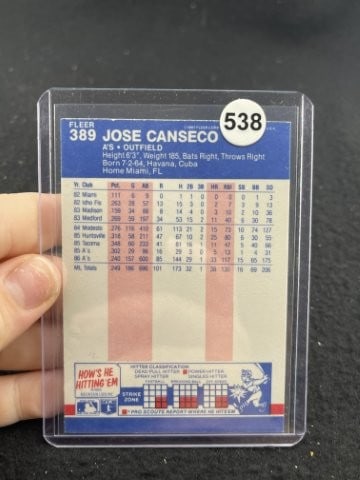 Jose Canseco Hand Signed Authentic Autograph - 2