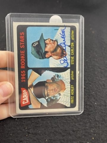 Steve Carlton Hand Signed Authentic Autograph: KEY WORDS: INDIAN ARTIFACT ARTIFACTS ARROWHEAD ARROWHEADS NATIVE AMERICAN MISSISSIPPIAN QUAPAW CADDO POTTERY COINS MORGAN DOLLAR PEACE DOLLAR SILVER COINS. All coins have been Sigma tested for