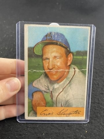 Enos Slaughter Baseball Card: KEY WORDS: INDIAN ARTIFACT ARTIFACTS ARROWHEAD ARROWHEADS NATIVE AMERICAN MISSISSIPPIAN QUAPAW CADDO POTTERY COINS MORGAN DOLLAR PEACE DOLLAR SILVER COINS. All coins have been Sigma tested for authent