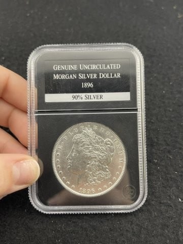 1896 Genuine UNC Morgan Silver Dollar Coin (1 of 2)