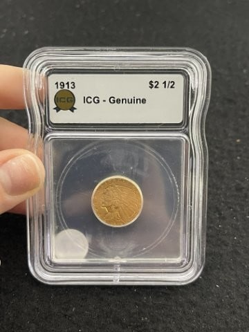 1913 IGC - Genuine 2 & 1/2 Dollar Gold Coin (1 of 2)