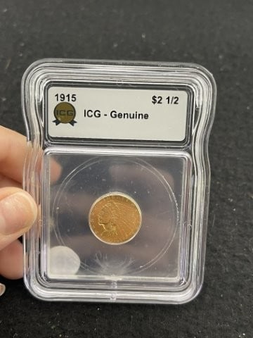 1915 IGC - Genuine 2 & 1/2 Dollar Gold Coin (1 of 2)