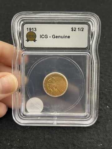 1913 IGC - Genuine 2 & 1/2 Dollar Gold Coin (1 of 2)