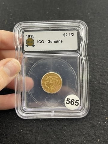 1915 IGC - Genuine 2 & 1/2 Dollar Gold Coin (1 of 2)