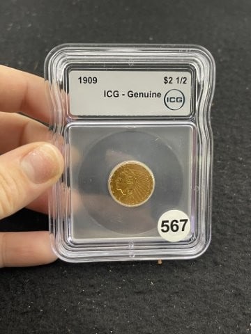 1909 IGC - Genuine 2 & 1/2 Dollar Gold Coin (1 of 2)
