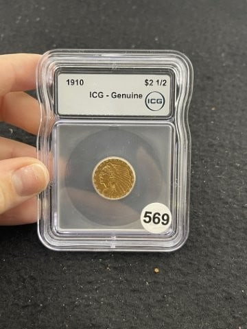 1910 IGC - Genuine 2 & 1/2 Dollar Gold Coin (1 of 2)