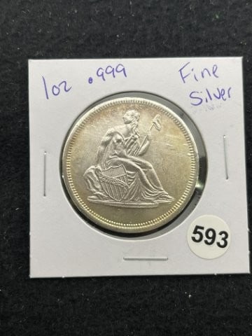 1 Ounce .999 Fine Silver Coin: KEY WORDS: INDIAN ARTIFACT ARTIFACTS ARROWHEAD ARROWHEADS NATIVE AMERICAN MISSISSIPPIAN QUAPAW CADDO POTTERY COINS MORGAN DOLLAR PEACE DOLLAR SILVER COINS. All coins have been Sigma tested for authent