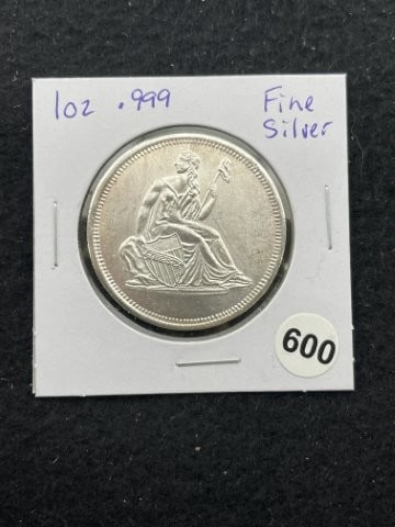 1 Ounce .999 Fine Silver Coin: KEY WORDS: INDIAN ARTIFACT ARTIFACTS ARROWHEAD ARROWHEADS NATIVE AMERICAN MISSISSIPPIAN QUAPAW CADDO POTTERY COINS MORGAN DOLLAR PEACE DOLLAR SILVER COINS. All coins have been Sigma tested for authent