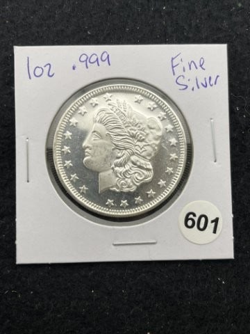 1 Ounce .999 Fine Silver Coin: KEY WORDS: INDIAN ARTIFACT ARTIFACTS ARROWHEAD ARROWHEADS NATIVE AMERICAN MISSISSIPPIAN QUAPAW CADDO POTTERY COINS MORGAN DOLLAR PEACE DOLLAR SILVER COINS. All coins have been Sigma tested for authent