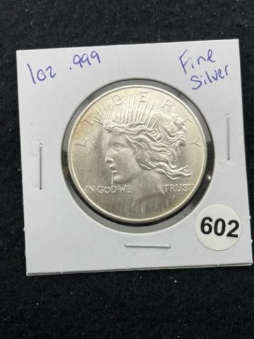 1 Ounce .999 Fine Silver Coin: KEY WORDS: INDIAN ARTIFACT ARTIFACTS ARROWHEAD ARROWHEADS NATIVE AMERICAN MISSISSIPPIAN QUAPAW CADDO POTTERY COINS MORGAN DOLLAR PEACE DOLLAR SILVER COINS. All coins have been Sigma tested for authent