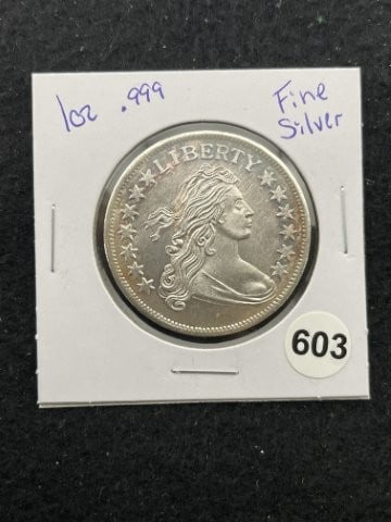 1 Ounce .999 Fine Silver Coin: KEY WORDS: INDIAN ARTIFACT ARTIFACTS ARROWHEAD ARROWHEADS NATIVE AMERICAN MISSISSIPPIAN QUAPAW CADDO POTTERY COINS MORGAN DOLLAR PEACE DOLLAR SILVER COINS. All coins have been Sigma tested for authent