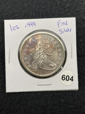 1 Ounce .999 Fine Silver Coin: KEY WORDS: INDIAN ARTIFACT ARTIFACTS ARROWHEAD ARROWHEADS NATIVE AMERICAN MISSISSIPPIAN QUAPAW CADDO POTTERY COINS MORGAN DOLLAR PEACE DOLLAR SILVER COINS. All coins have been Sigma tested for authent