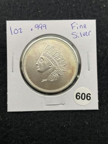 1 Ounce .999 Fine Silver Coin: KEY WORDS: INDIAN ARTIFACT ARTIFACTS ARROWHEAD ARROWHEADS NATIVE AMERICAN MISSISSIPPIAN QUAPAW CADDO POTTERY COINS MORGAN DOLLAR PEACE DOLLAR SILVER COINS. All coins have been Sigma tested for authent